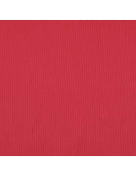 Tessuto jersey di cotone a coste - Rosso