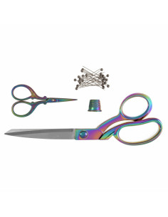 Set di forbici da cucito e da ricamo, ditale e spilli - Rainbow 2