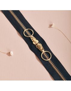 Chiusura a doppio cursore Gold e Night 40 cm - Atelier Brunette