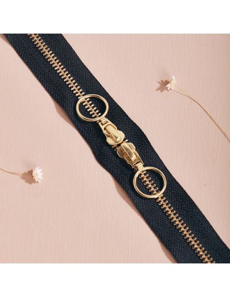 Chiusura a doppio cursore Gold e Night 40 cm - Atelier Brunette