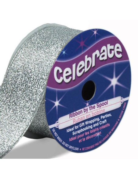 Nastro metallizzato Celebrate argento - 26 mm x 4 metri