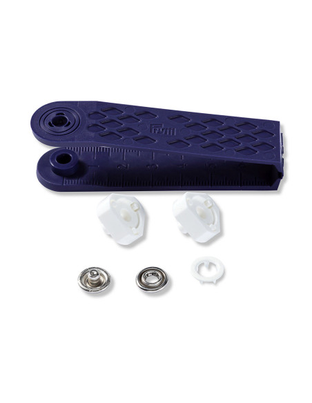 Scatola di 10 bottoni a pressione jersey bianchi con attrezzo 10 mm