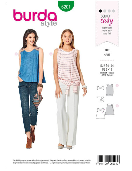 Modello di top - Burda 6201