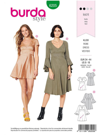Modello di abito - Burda 6205