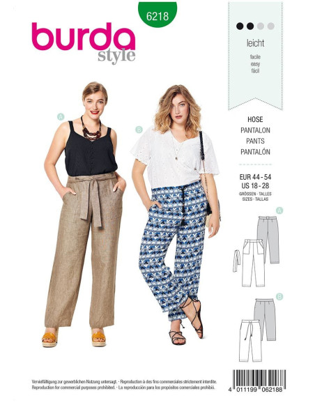 Modello di pantaloni - Burda 6218
