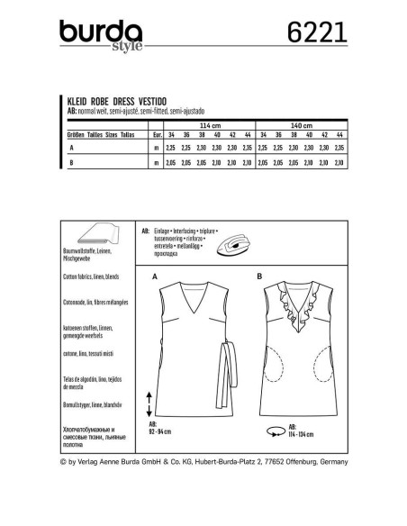Modello di abito - Burda 6221