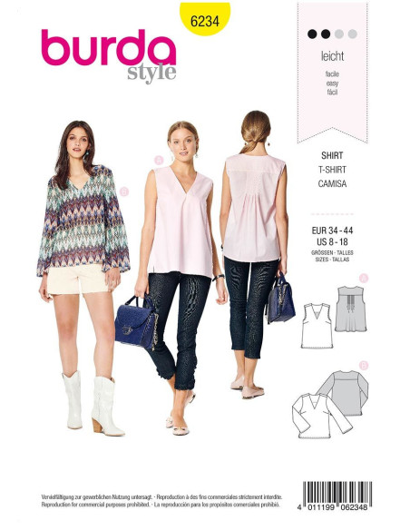 Modello di camicetta - Burda 6234