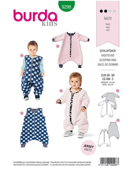 Modello di sacco nanna - Burda 9298