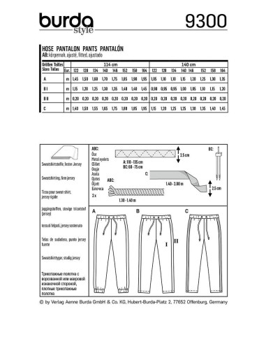 Modello di pantaloni - Burda 9300