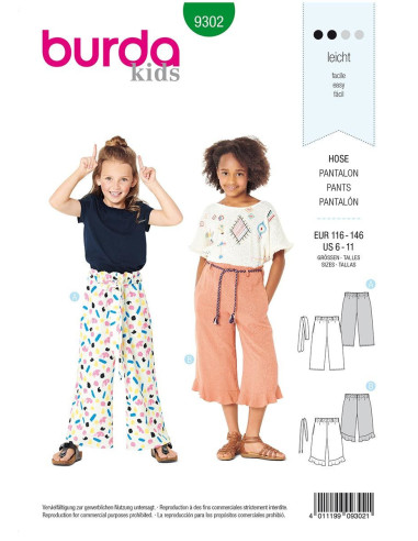 Modello di pantaloni - Burda 9302