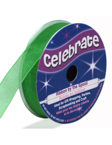 Nastro organza Celebrate verde scuro - 12 mm x 6 m