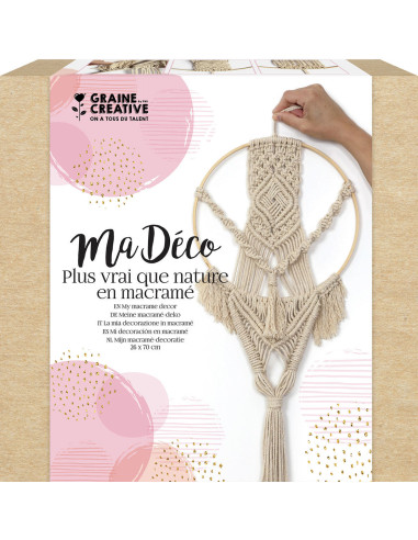 Kit macramè sospensione cerchio in bambù