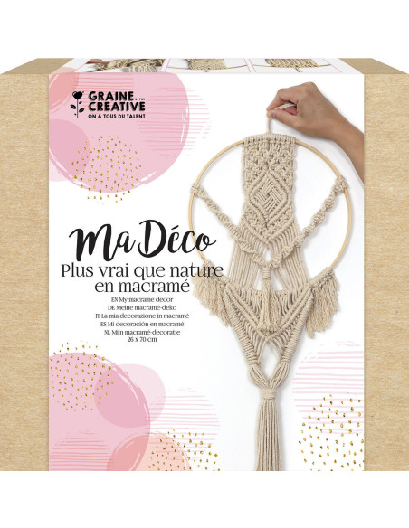 Kit macramè sospensione cerchio in bambù