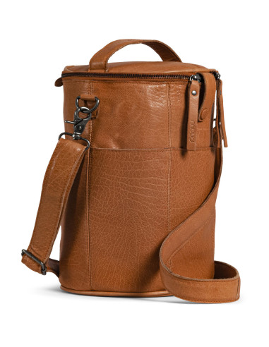 Borsa portaoggetti in pelle per il lavoro a maglia Muud Saturn XL - Whisky