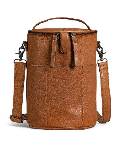 Borsa portaoggetti in pelle per il lavoro a maglia Muud Saturn XL - Whisky
