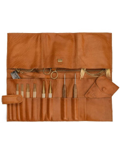 Custodia in pelle per aghi circolari Muud Stockholm - Whisky 2