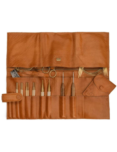 Custodia in pelle per aghi circolari Muud Stockholm - Whisky