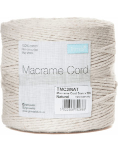 Corda di cotone macramè 3 mm naturale