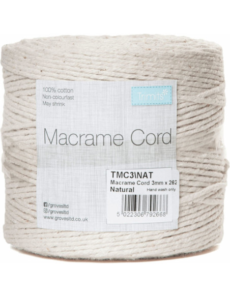 Corda di cotone macramè 3 mm naturale