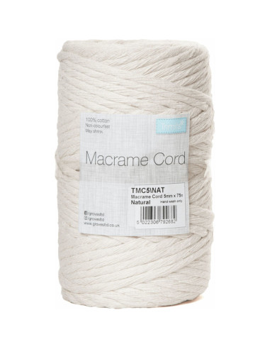 Corda di cotone macramè 5 mm naturale