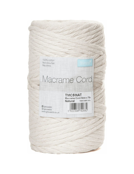 Corda di cotone macramè 5 mm naturale
