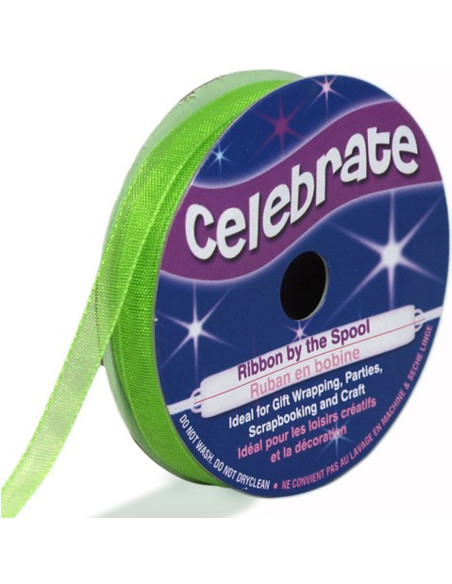 Nastro organza Celebrate verde anice - 6 mm x 8 m