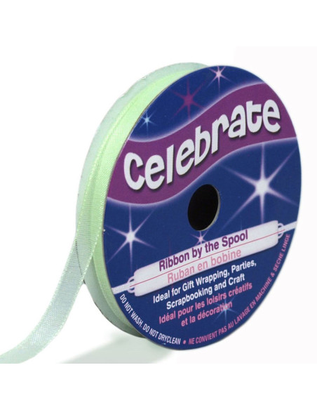 Nastro organza Celebrate verde chiaro - 6 mm x 8 m