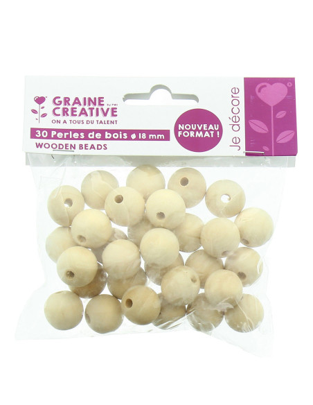 Perle in legno naturale per macramè 18 mm