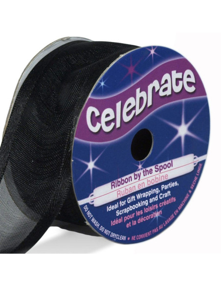 Nastro organza Celebrate nero - 25 mm x 4 m