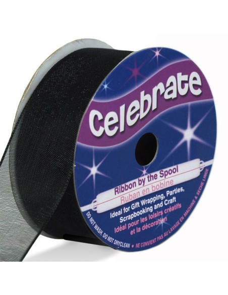 Nastro organza Celebrate nero - 20 mm x 5 m