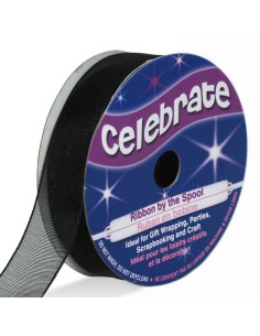 Nastro organza Celebrate nero - 12 mm x 6 m