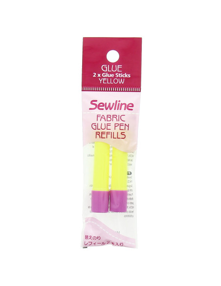 2 ricariche penna colla temporanea giallo fluorescente speciale per tessuti