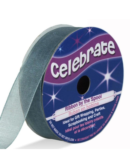 Nastro organza Celebrate grigio - 12 mm x 6 m