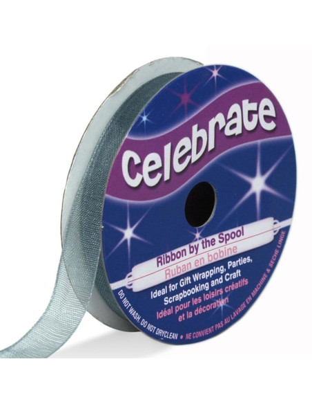 Nastro organza Celebrate grigio - 9 mm x 8 m