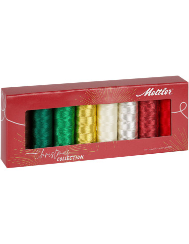 Set di 8 fili da cucire metallizzati X-Mas Collection Mettler ®