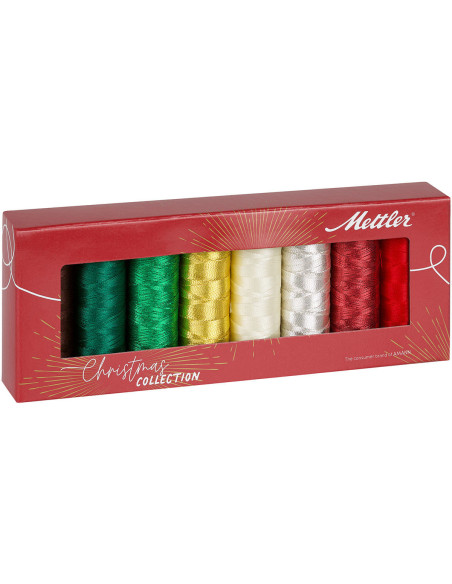 Set di 8 fili da cucire metallizzati X-Mas Collection Mettler ®