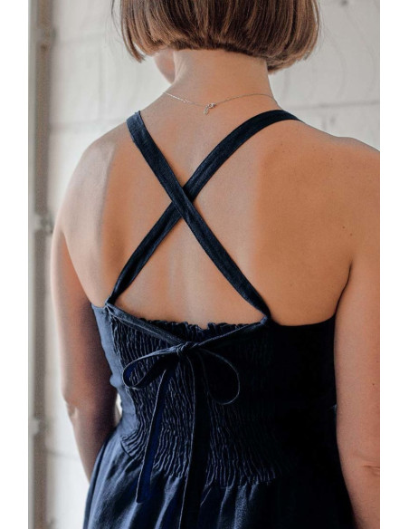 Nastro elastico arricciato per smock - Nero