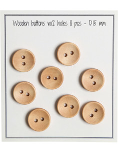 Confezione di 8 bottoni in legno deep 15 mm