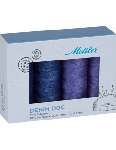 Set di 4 fili da cucito Denim Mettler