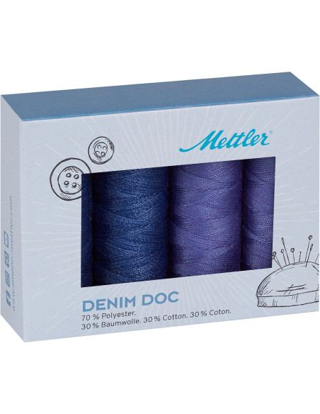Set di 4 fili da cucito Denim Mettler