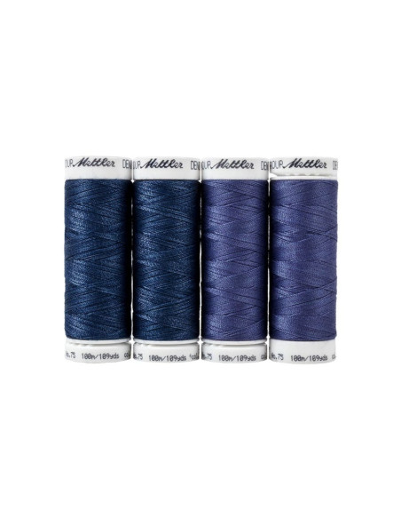 Set di 4 fili da cucito Denim Mettler