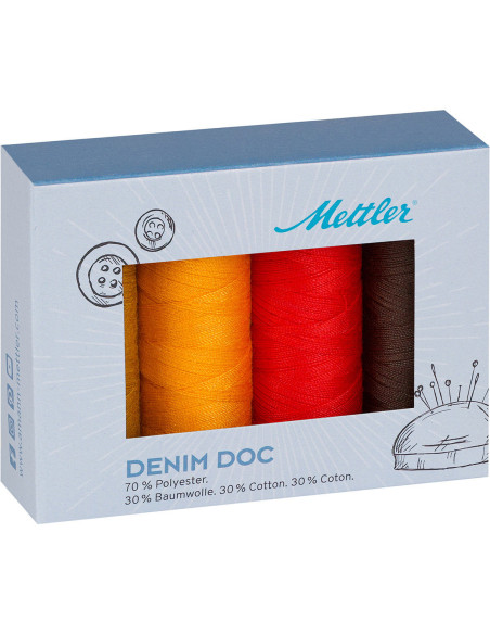 Set di 4 fili da cucito Denim Terra Mettler