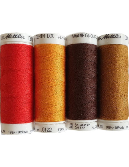 Set di 4 fili da cucito Denim Terra Mettler