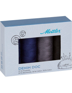 Set di 4 fili da cucito Denim scuro Mettler