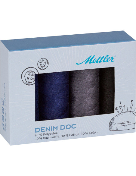 Set di 4 fili da cucito Denim scuro Mettler