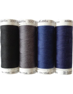 Set di 4 fili da cucito Denim scuro Mettler 2