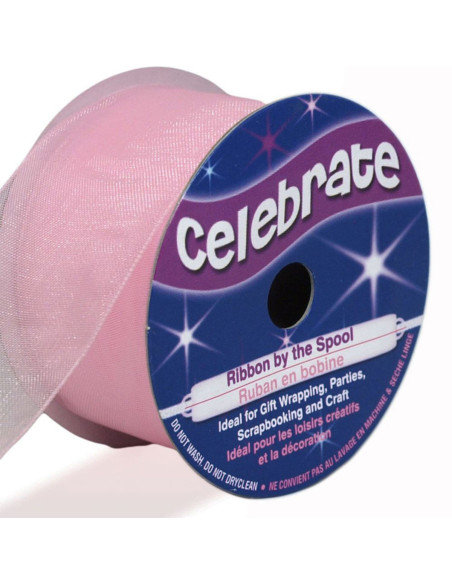 Nastro organza Celebrate rosa - 32 mm x 5 m