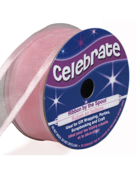 Nastro organza Celebrate rosa - 25 mm x 4 m
