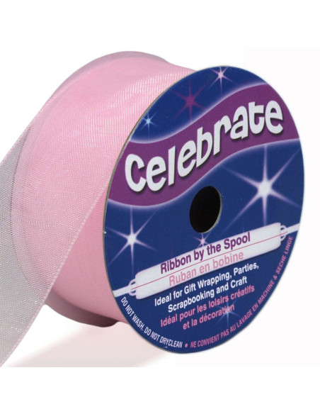 Nastro organza Celebrate rosa - 25 mm x 5 m