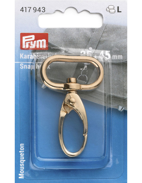 Moschettone in metallo 25 x 45 mm - Nuovo oro